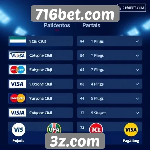 Métodos de pagamento aceitos na 716bet